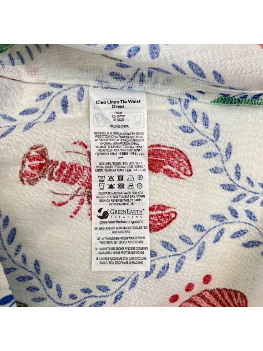 NWOT Boden Cleo Linen Tie Waist Dress Multicolor V-Neck Size 8 - Picture 11 of 14